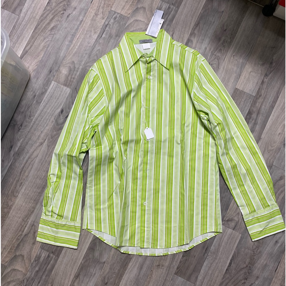 Green Pop Icon Pinstripe Button Up by Buckle